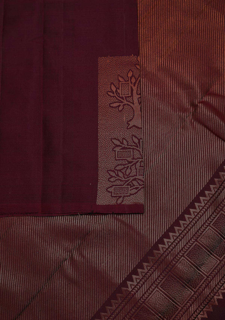 Wine Zariwork Pure Silk Designer Saree - Koskii