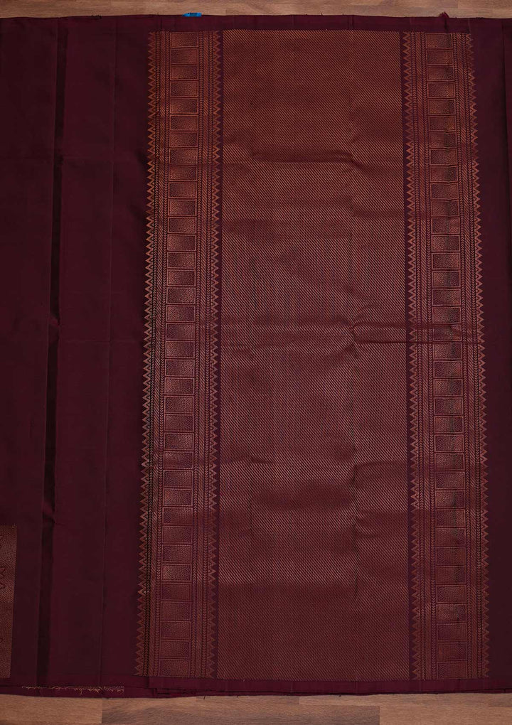 Wine Zariwork Pure Silk Designer Saree - Koskii