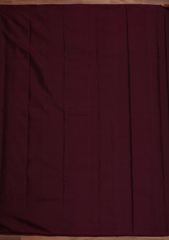 Wine Zariwork Pure Silk Designer Saree - Koskii