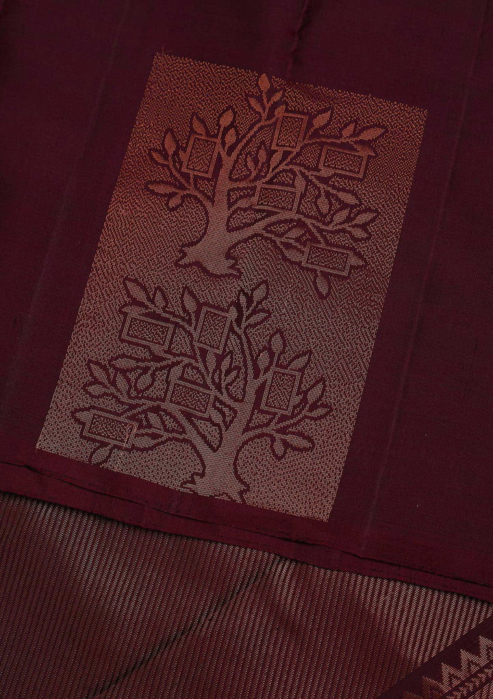 Wine Zariwork Pure Silk Designer Saree - Koskii