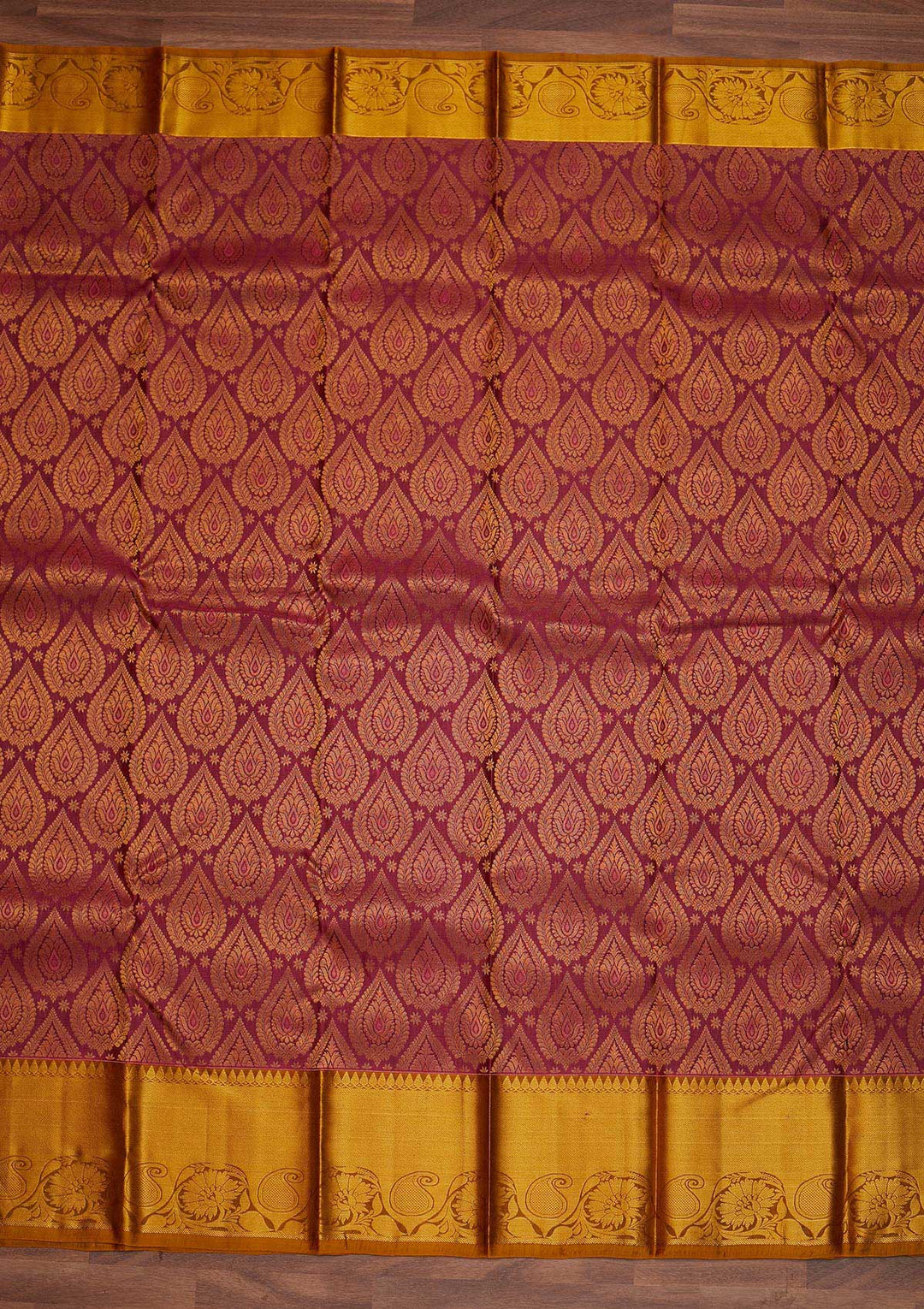 Wine Zariwork Pure Silk Designer Saree - Koskii