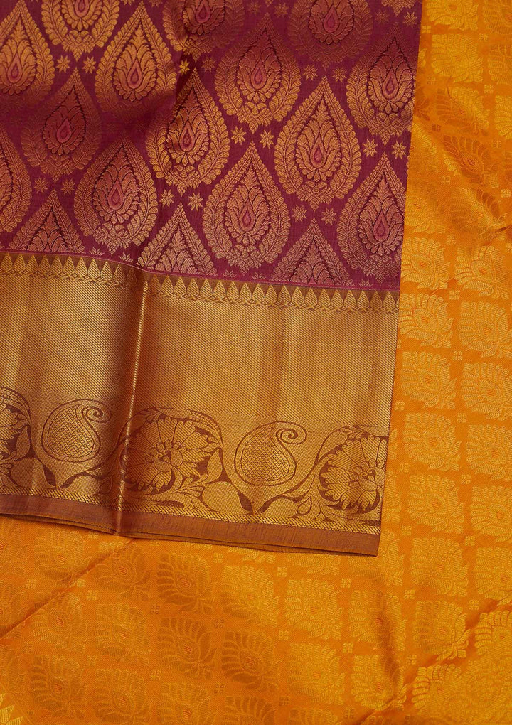 Wine Zariwork Pure Silk Designer Saree - Koskii