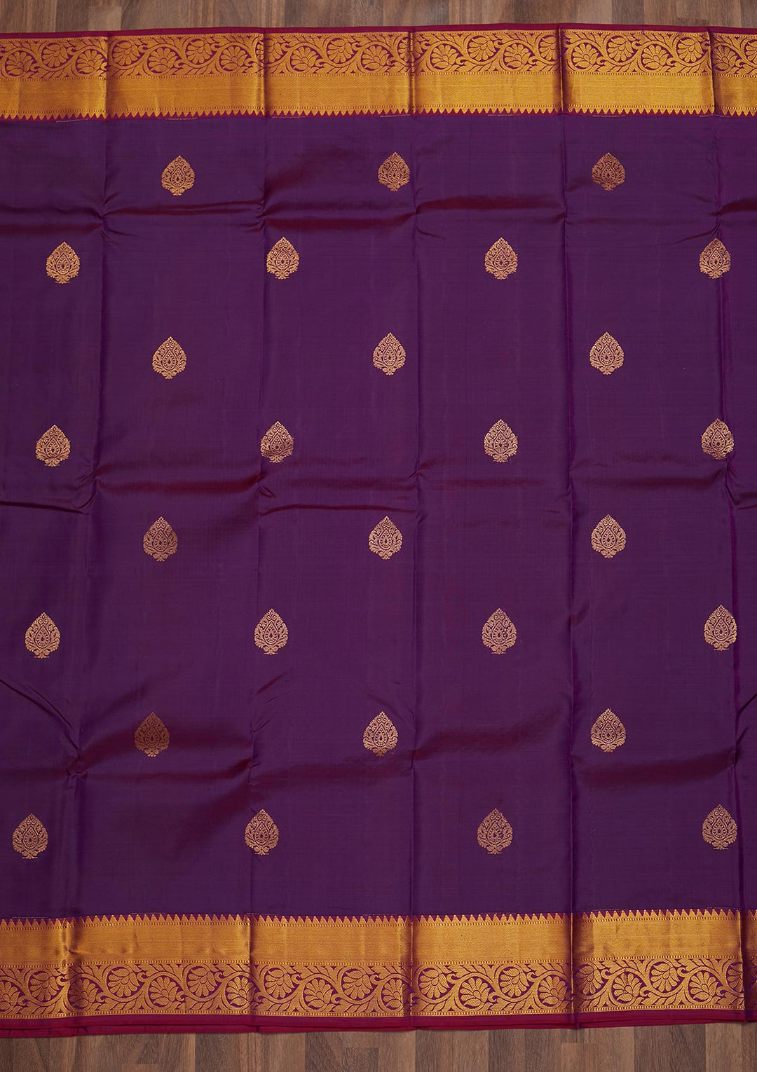 Purple Zariwork Pure Silk Saree-Koskii