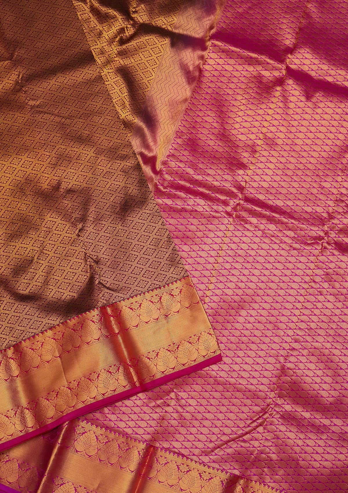 Wine Zariwork Pure Silk Saree-Koskii