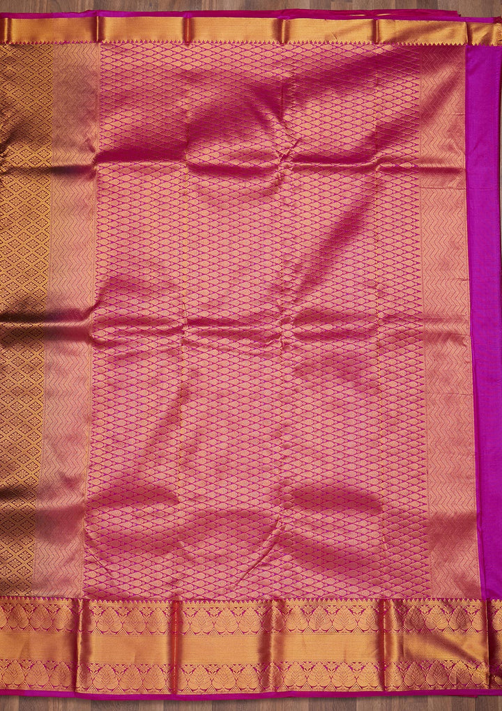 Wine Zariwork Pure Silk Saree-Koskii