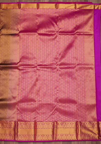 Wine Zariwork Pure Silk Saree-Koskii