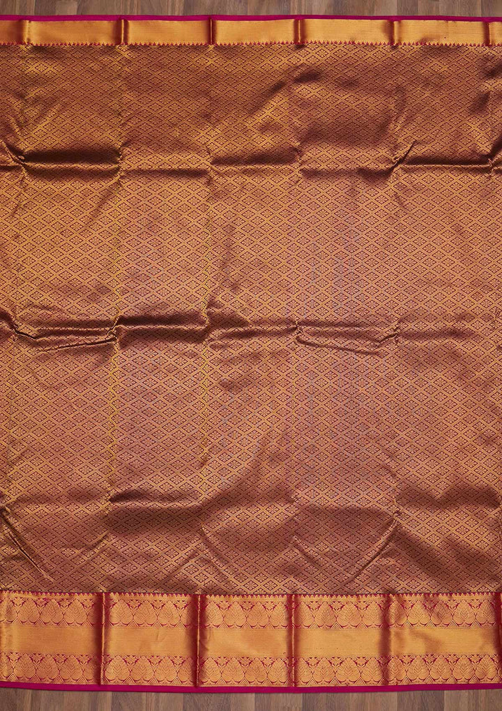 Wine Zariwork Pure Silk Saree-Koskii