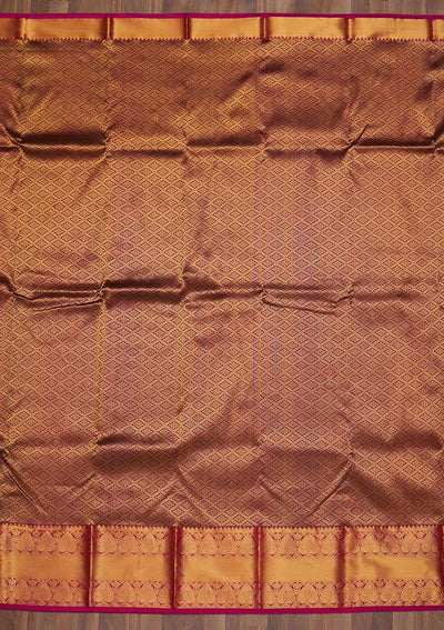 Wine Zariwork Pure Silk Saree-Koskii
