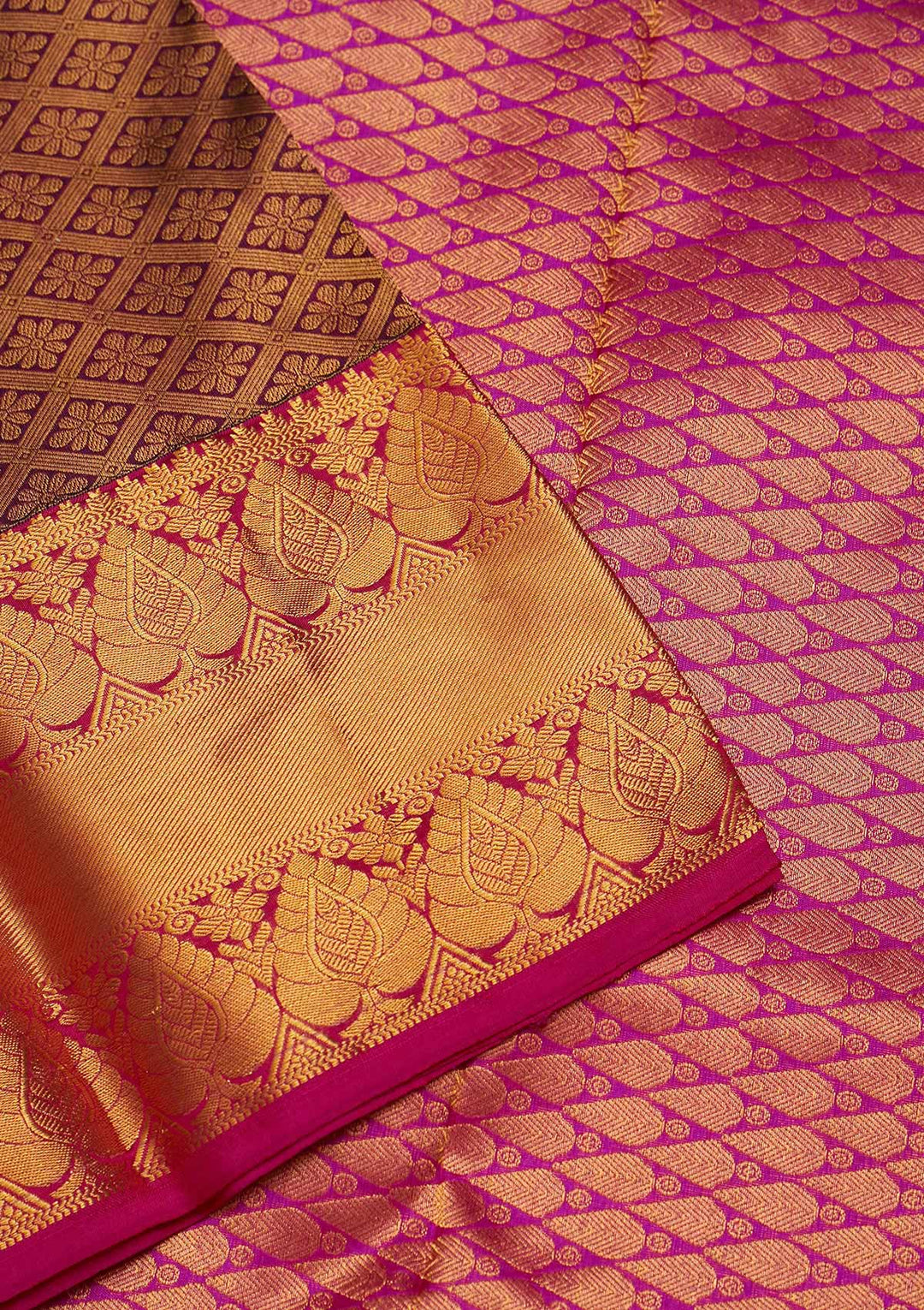 Wine Zariwork Pure Silk Saree-Koskii