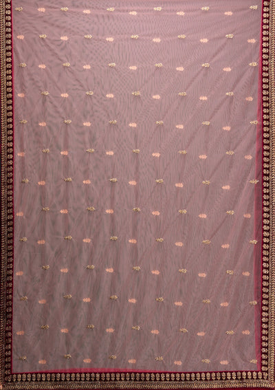 Wine Zariwork Velvet Designer Lehenga - Koskii