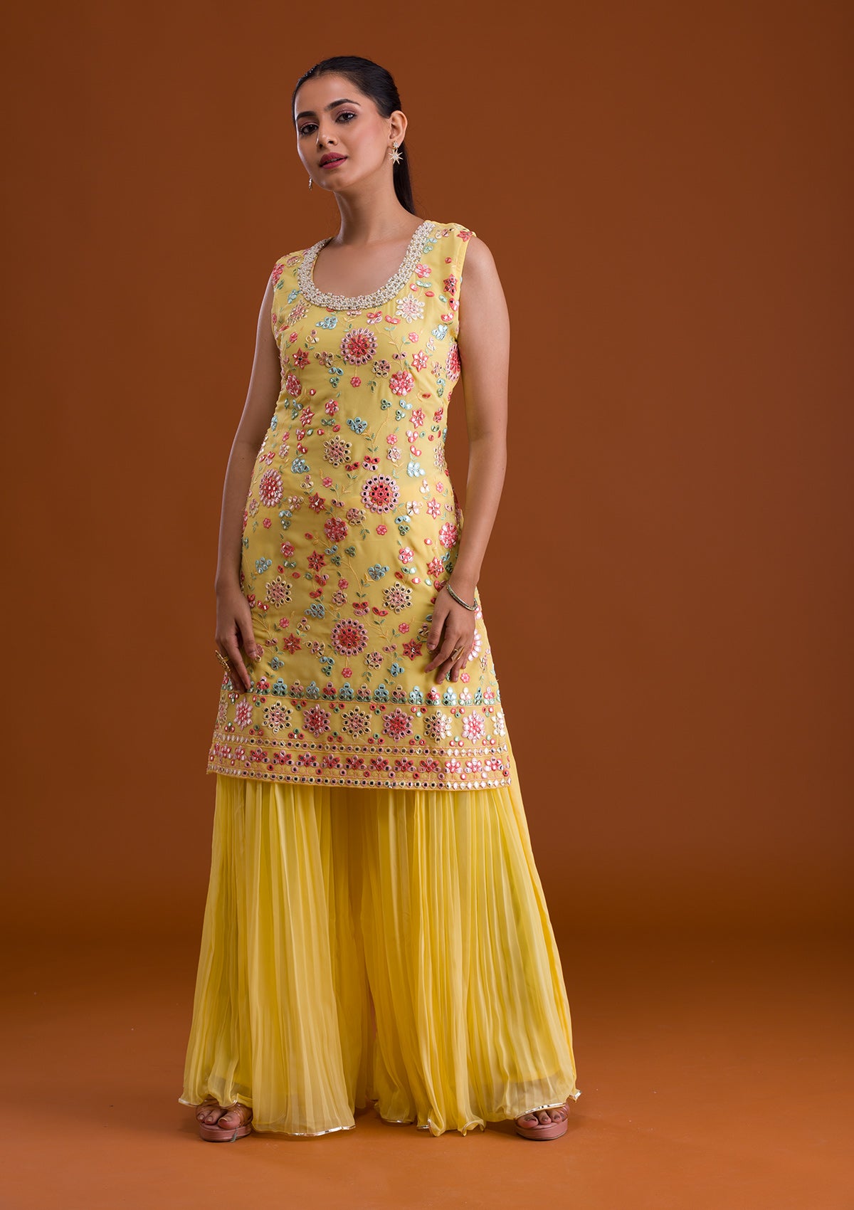 Yellow Gotapatti Georgette Designer Salwar Suit-Koskii