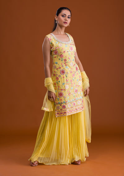 Yellow Gotapatti Georgette Designer Salwar Suit-Koskii