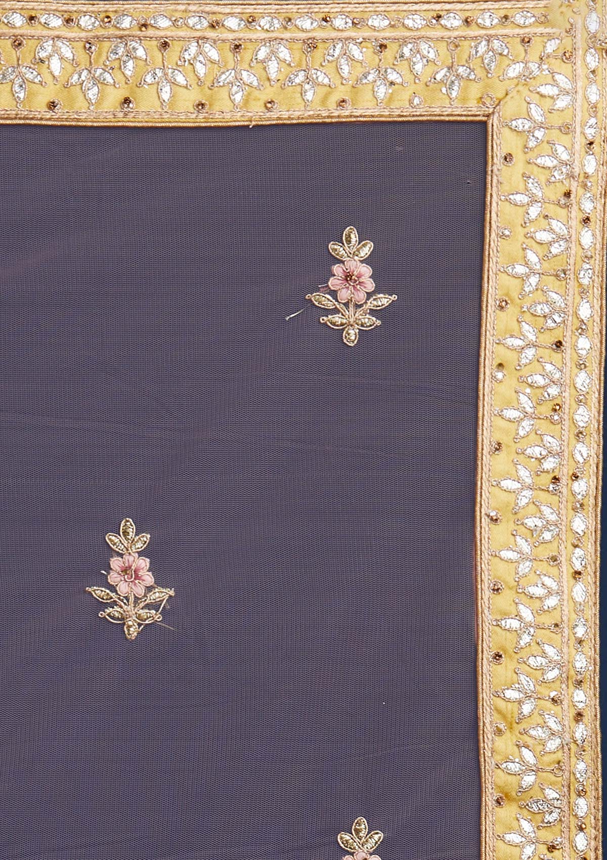 Yellow Gotapatti Raw Silk Designer Semi-Stitched Lehenga - Koskii