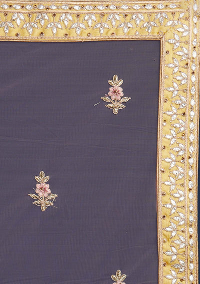 Yellow Gotapatti Raw Silk Designer Semi-Stitched Lehenga - Koskii
