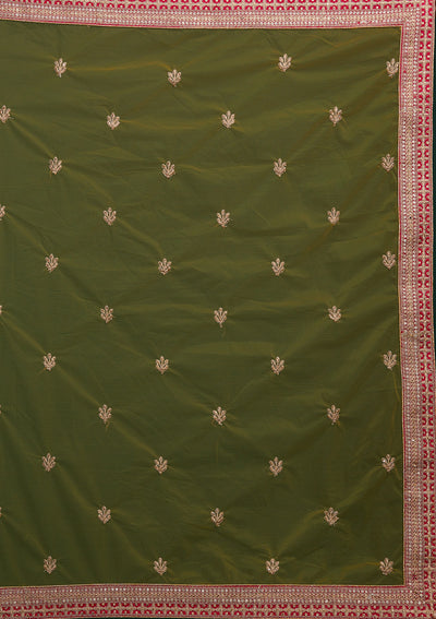 Yellow Gotapatti Raw Silk Designer Semi-Stitched Lehenga - Koskii