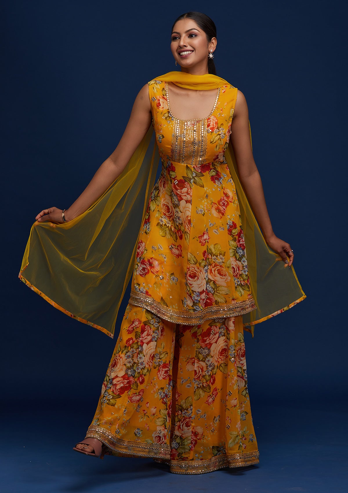 yellow suit design💕 | Indian fashion dresses, Haldi outfits, Sharara  designs