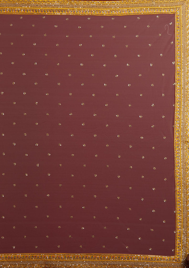 Yellow Sequins Raw Silk Designer Lehenga - koskii