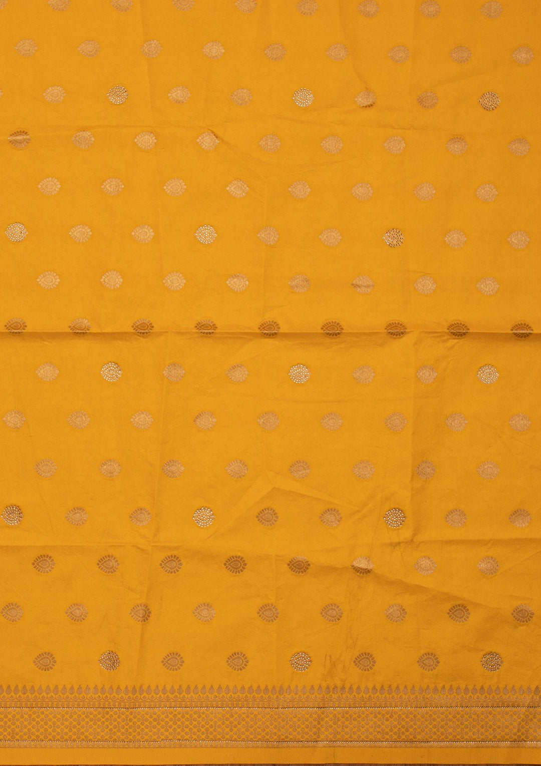 Yellow Stonework Banarasi Designer Semi-Stitched Lehenga - koskii