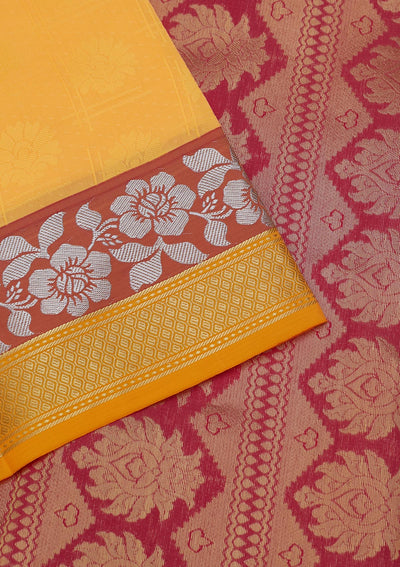 Yellow Zariwork Art Silk Saree - Koskii