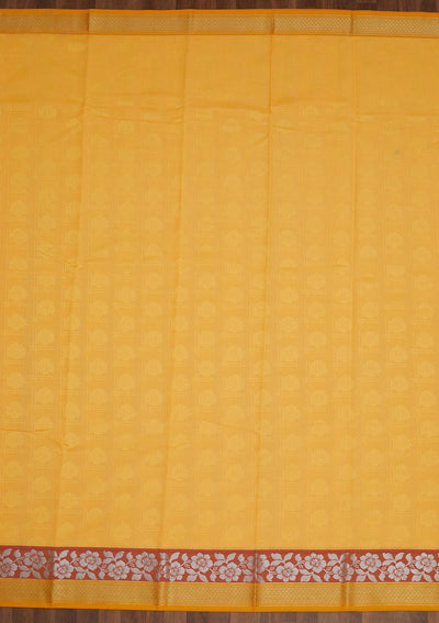 Yellow Zariwork Art Silk Saree - Koskii