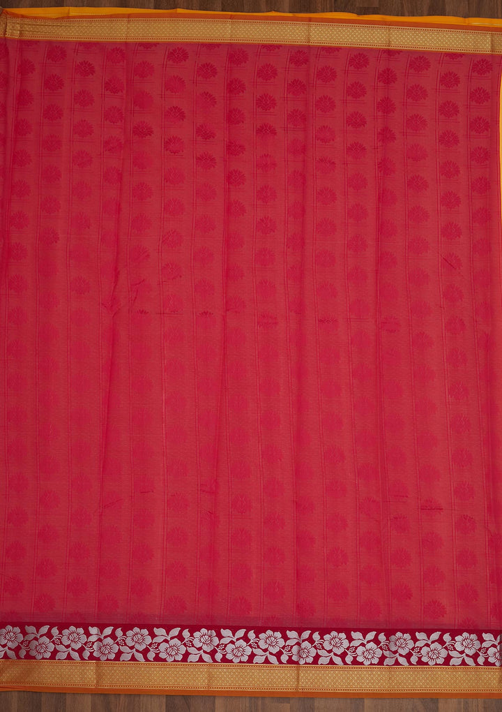 Yellow Zariwork Art Silk Saree - Koskii