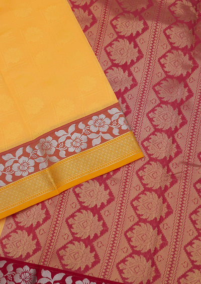 Yellow Zariwork Art Silk Saree - Koskii