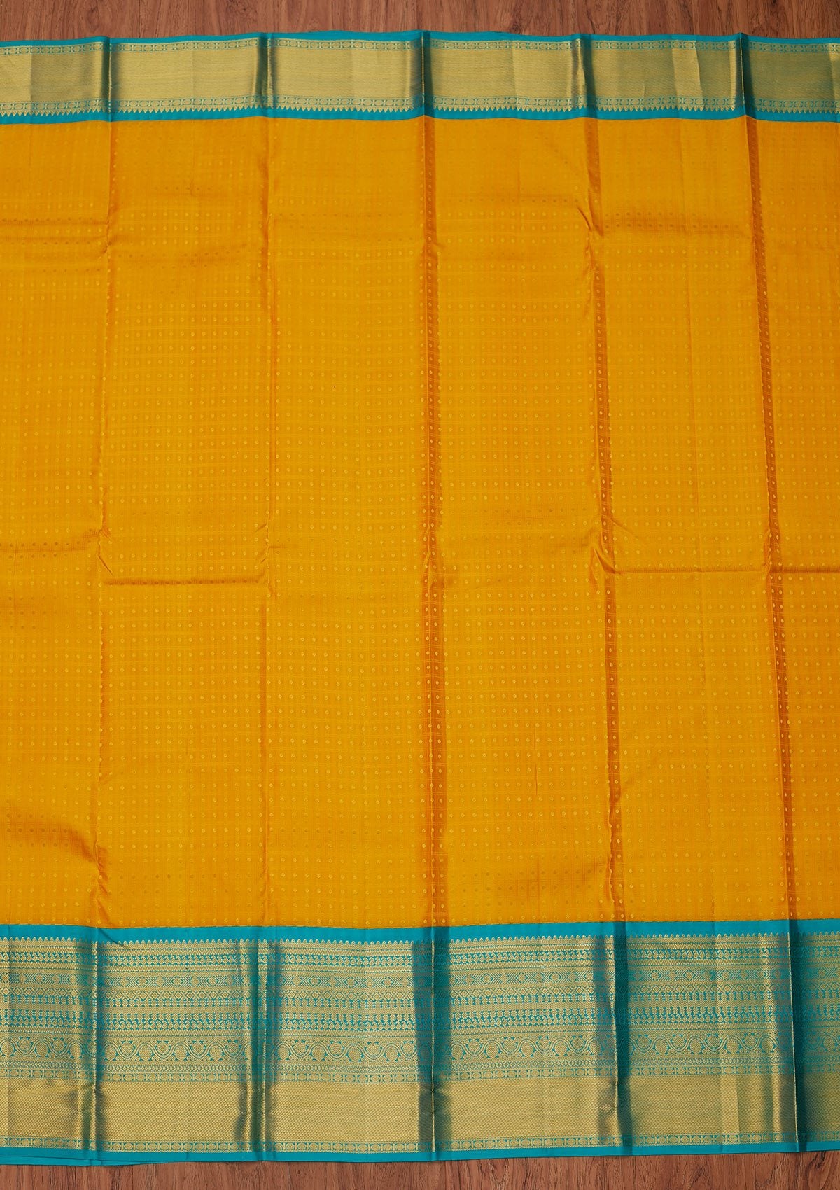Yellow Zariwork Pure Silk Designer Unstitched Saree - Koskii