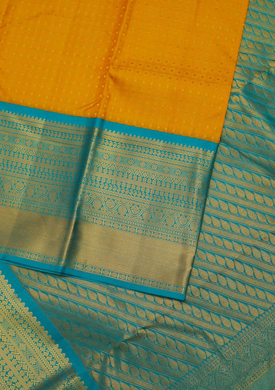 Yellow Zariwork Pure Silk Designer Unstitched Saree - Koskii