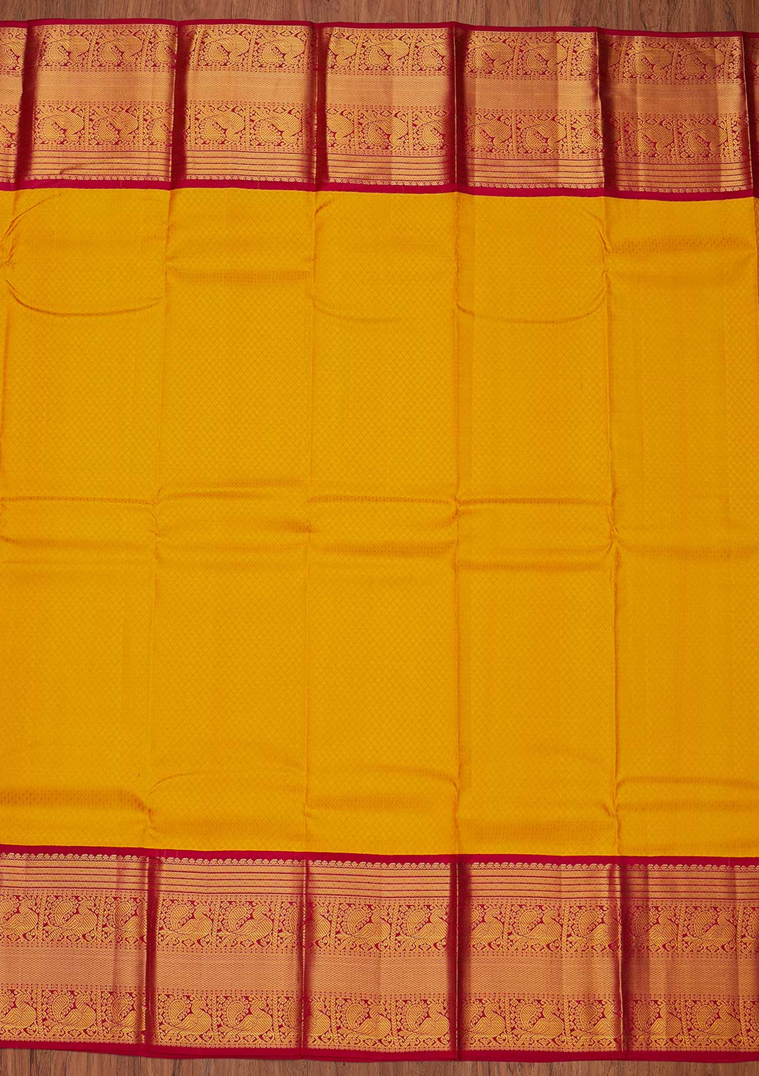 Yellow Zariwork Pure Silk Designer Unstitched Saree - Koskii
