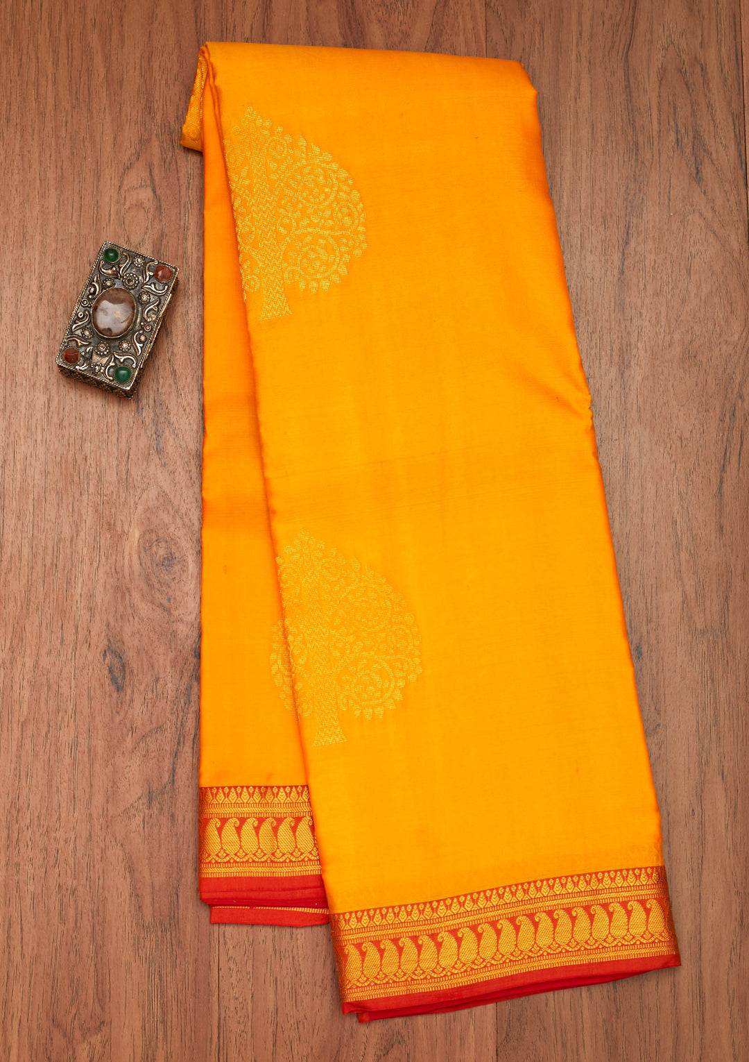Yellow Zariwork Pure Silk Saree- Koskii