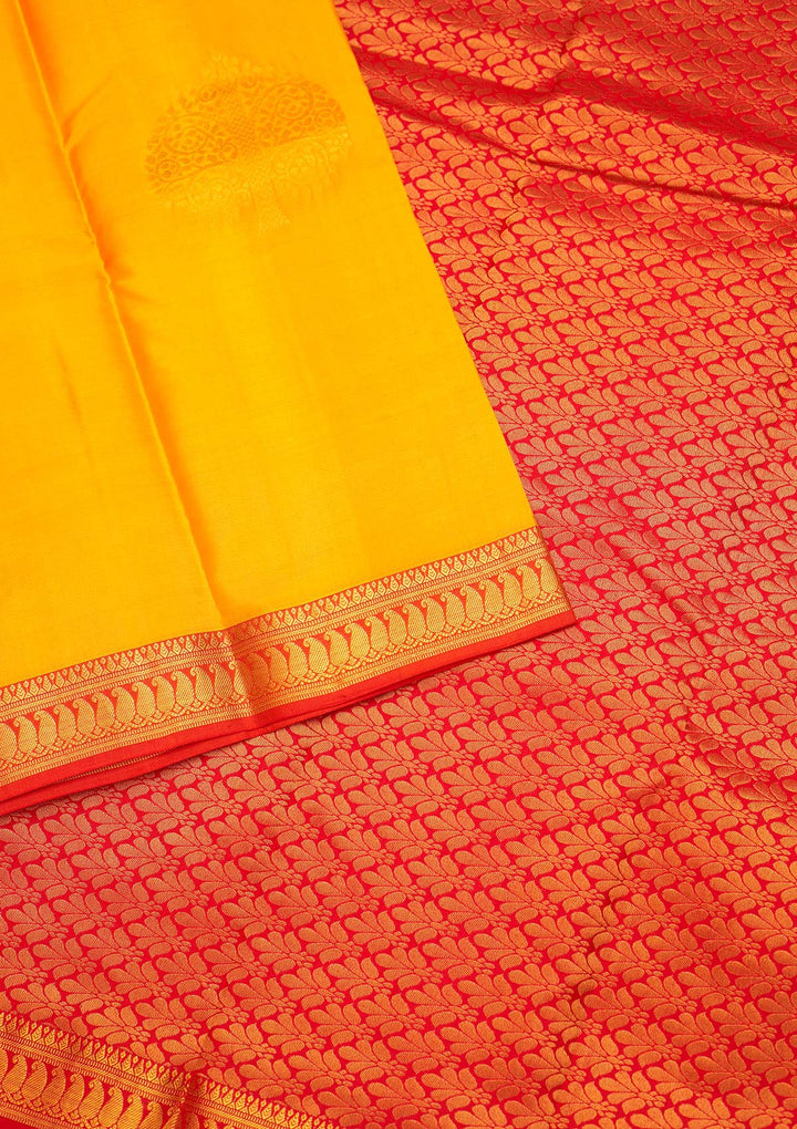 Yellow Zariwork Pure Silk Saree - Koskii