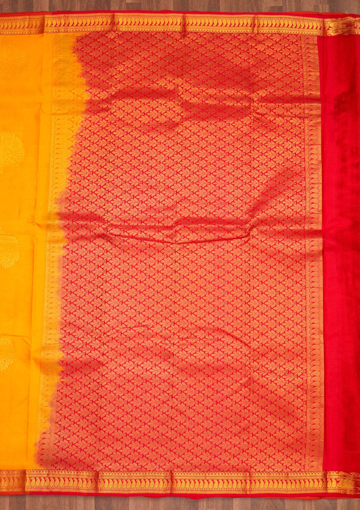 Yellow Zariwork Pure Silk Saree - Koskii