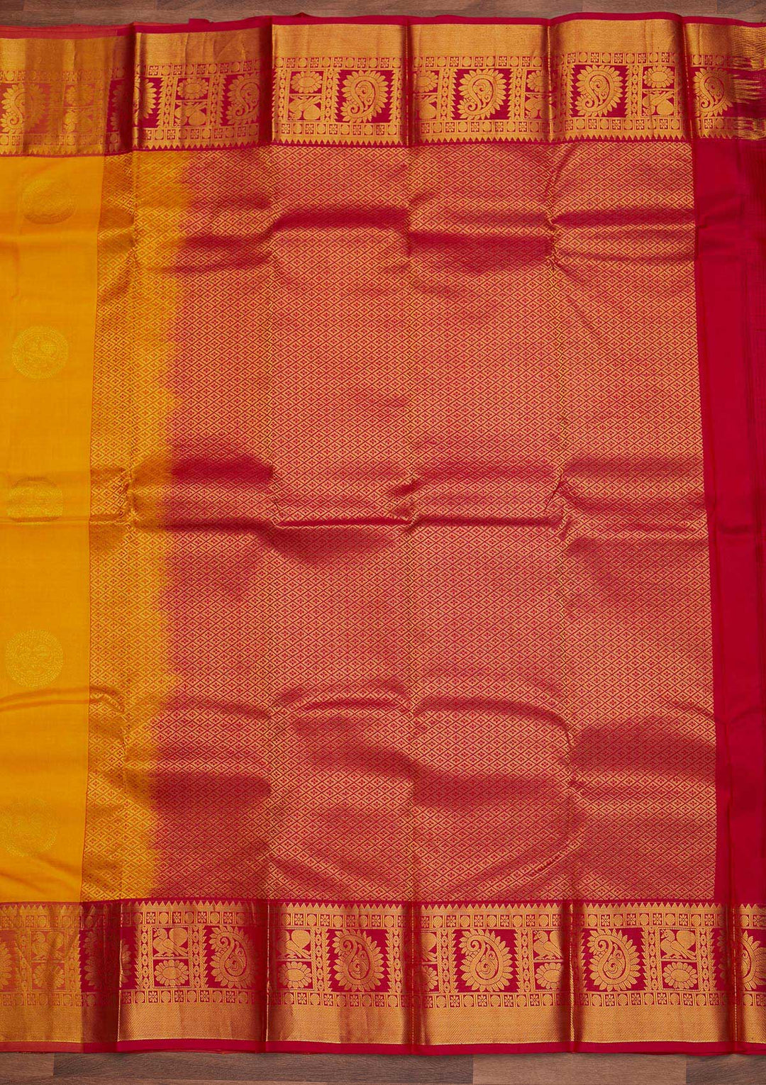 Yellow Zariwork Pure Silk Designer Saree - Koskii