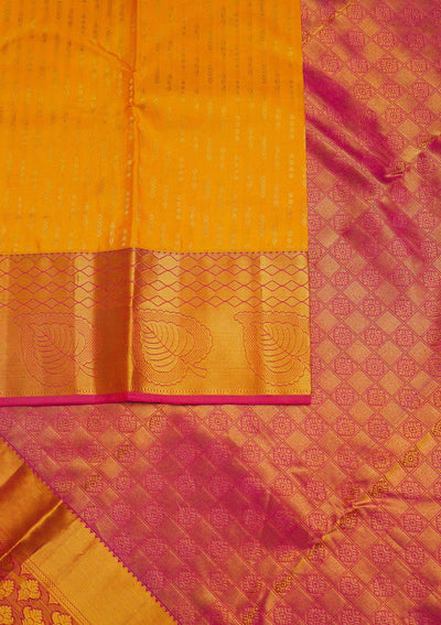 Yellow Zariwork Pure Silk Designer Saree - Koskii