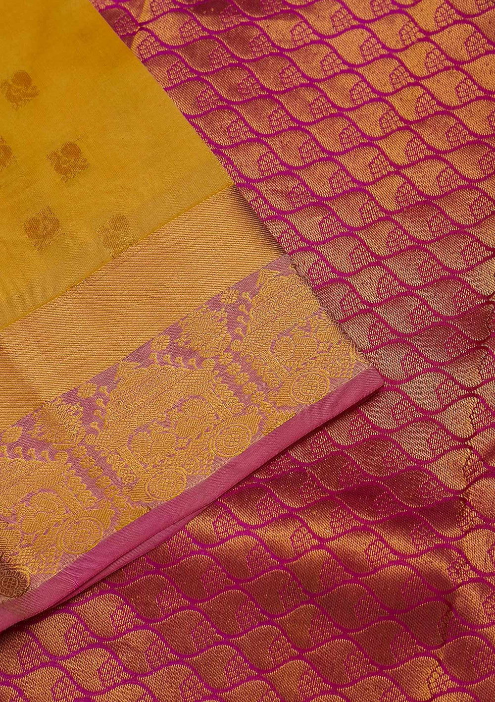 Yellow Zariwork Pure Silk Saree-Koskii