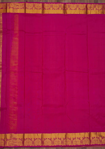 Yellow Zariwork Pure Silk Saree-Koskii