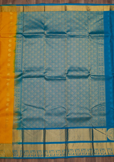 Yellow Zariwork Pure Silk Saree-Koskii