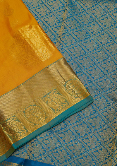 Yellow Zariwork Pure Silk Saree-Koskii