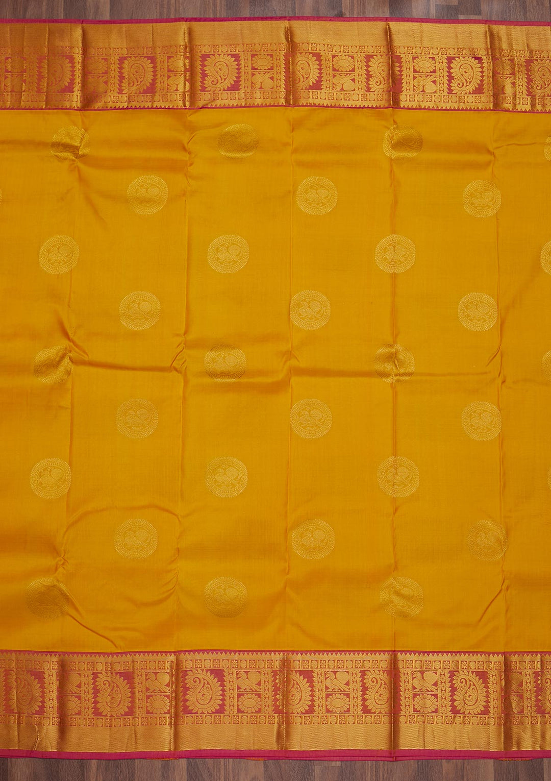 Yellow Zariwork Pure Silk Saree-Koskii