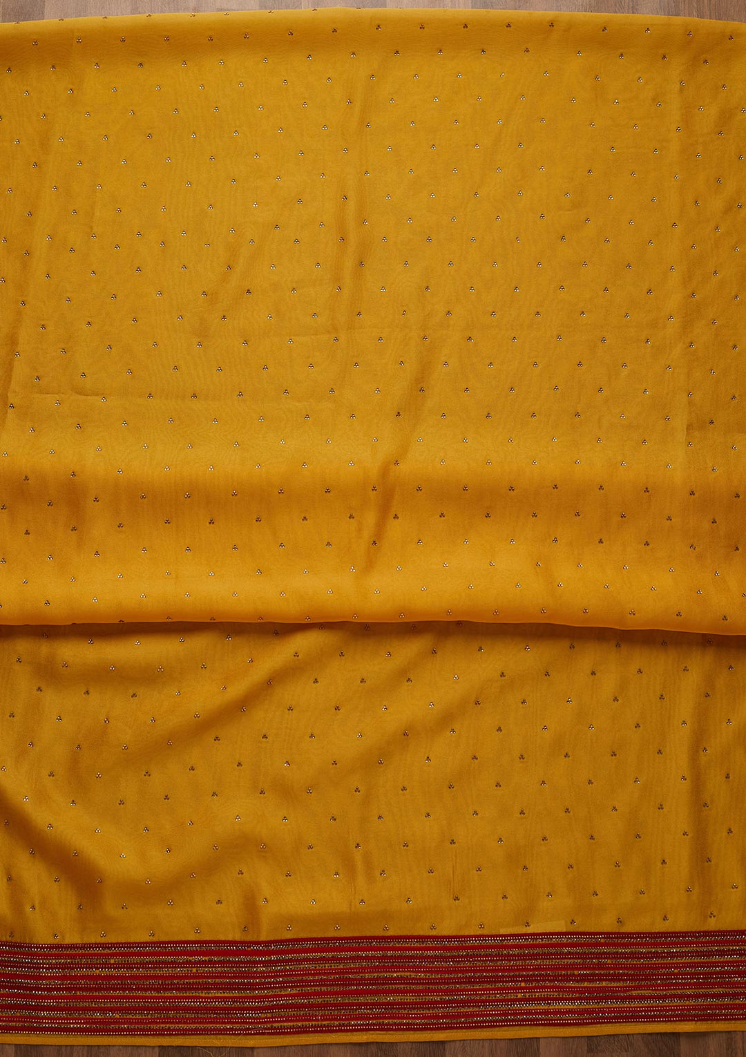Yellow Zariwork Raw Silk Unstitched Salwar Suit-Koskii