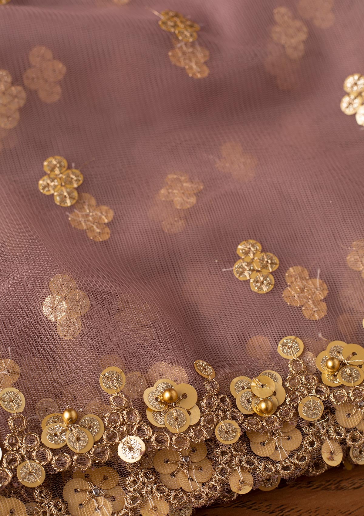 Lavender Sequins Net Designer Dupatta - koskii