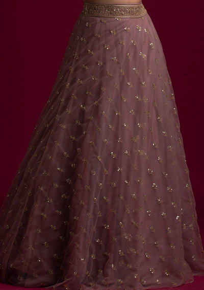 Lavender Sequins Net Designer Skirt - koskii