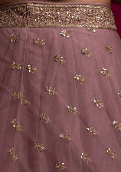 Lavender Sequins Net Designer Skirt - koskii