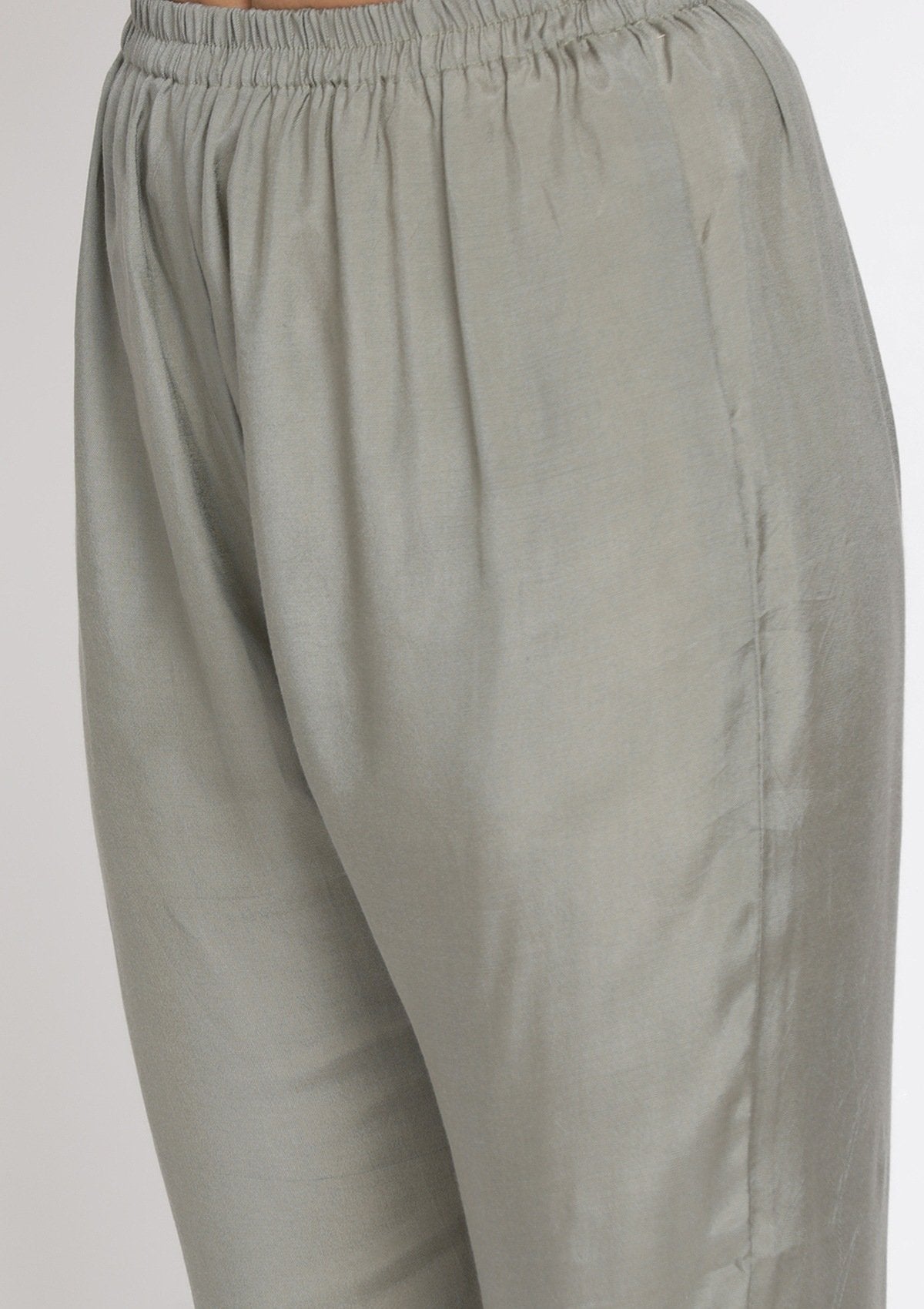 Light Grey Gotapatti Semi Crepe Designer Unstitched Salwar Suit - koskii