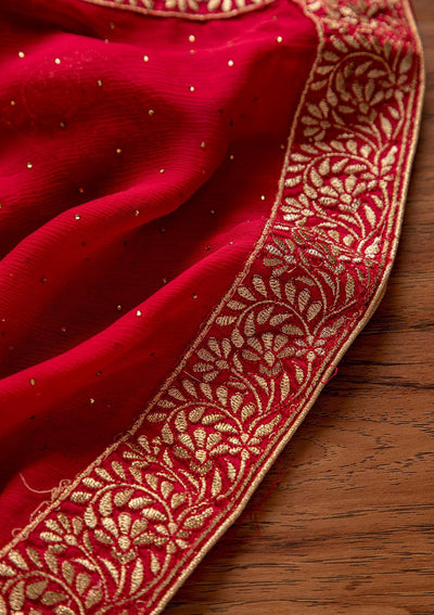 Magenta Pink Zariwork Semi Crepe Designer Unstitched Salwar Suit - koskii