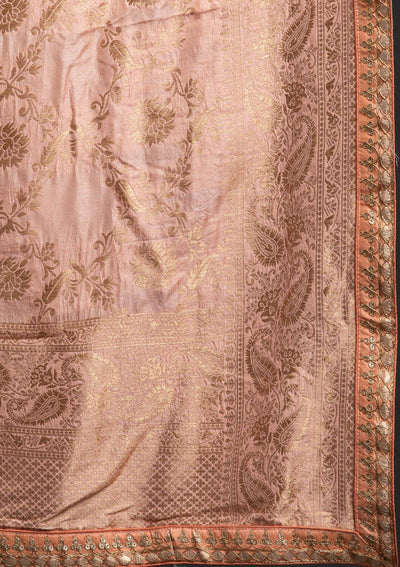 Maroon Gotapatti Banarasi Designer Semi-Stitched Lehenga - koskii