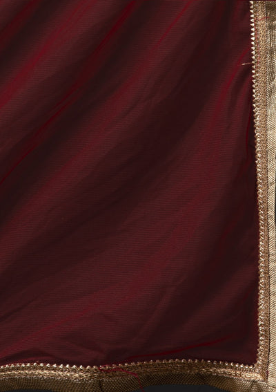 Maroon Mirrorwork Georgette Designer Gown - koskii