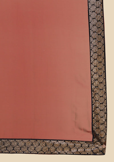 Maroon Swarovski Semi Crepe Designer Saree - koskii