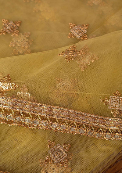 Mehendi Sequins Net Designer Dupatta - koskii