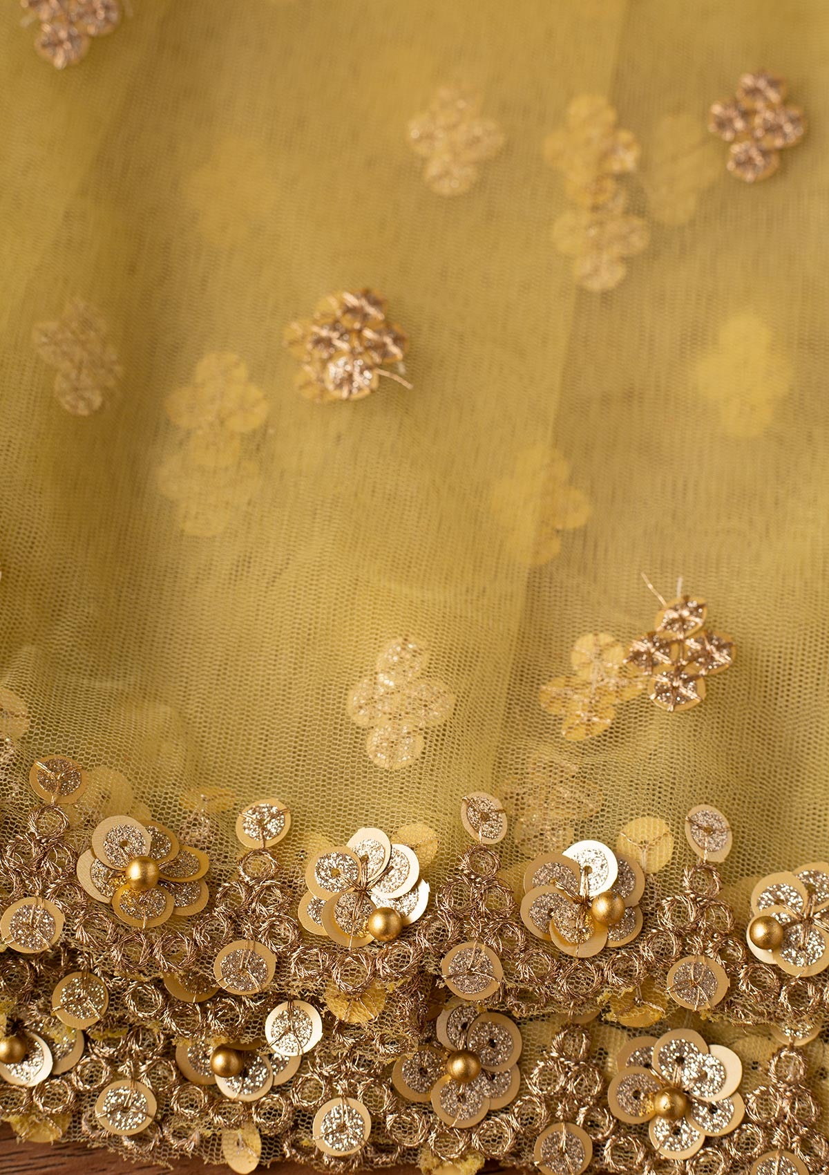 Mehendi Sequins Net Designer Dupatta - koskii